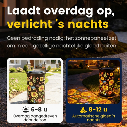 Sfeervolle Bloemenlantaarn op Zonne-energie