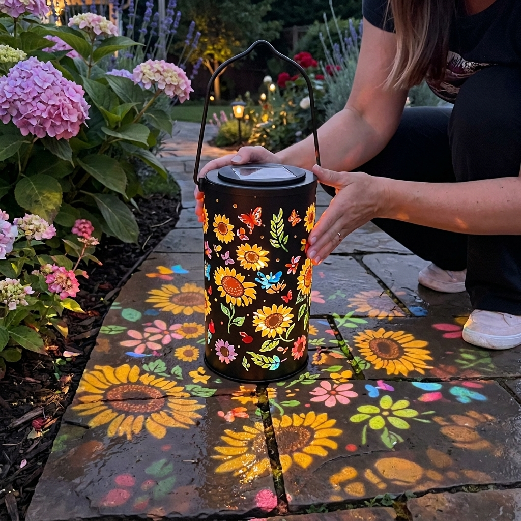 Sfeervolle Bloemenlantaarn op Zonne-energie