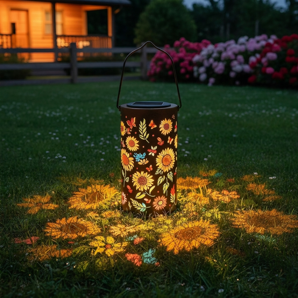 Sfeervolle Bloemenlantaarn op Zonne-energie