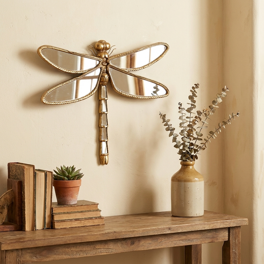 Gouden Libelle Wandspiegel