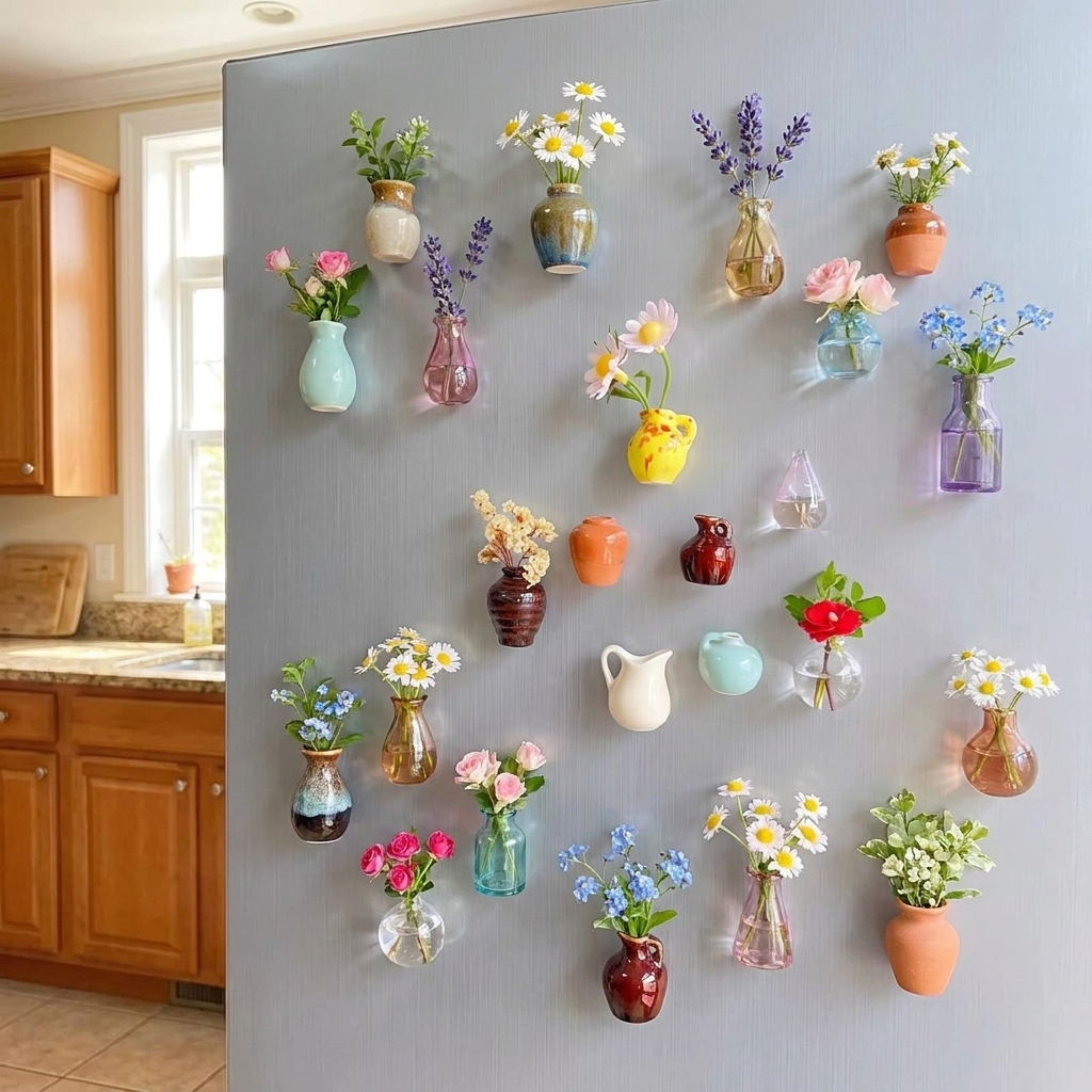 Mini Magnetische Bloemenvazen