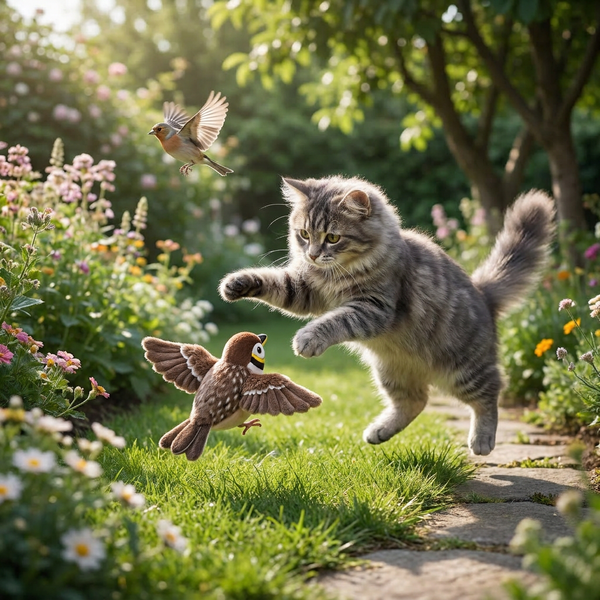 Vrolijke Vogel Vriend voor Katten