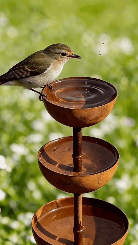 Rustiek Drielaags Vogelbad